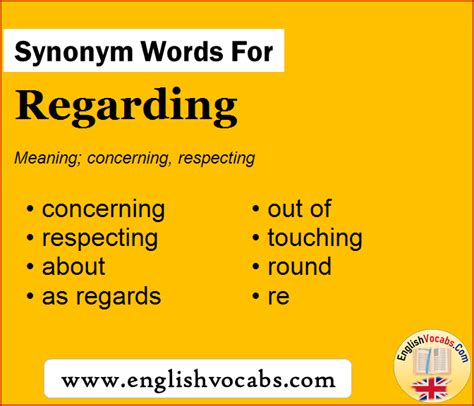 synonyms for regarding